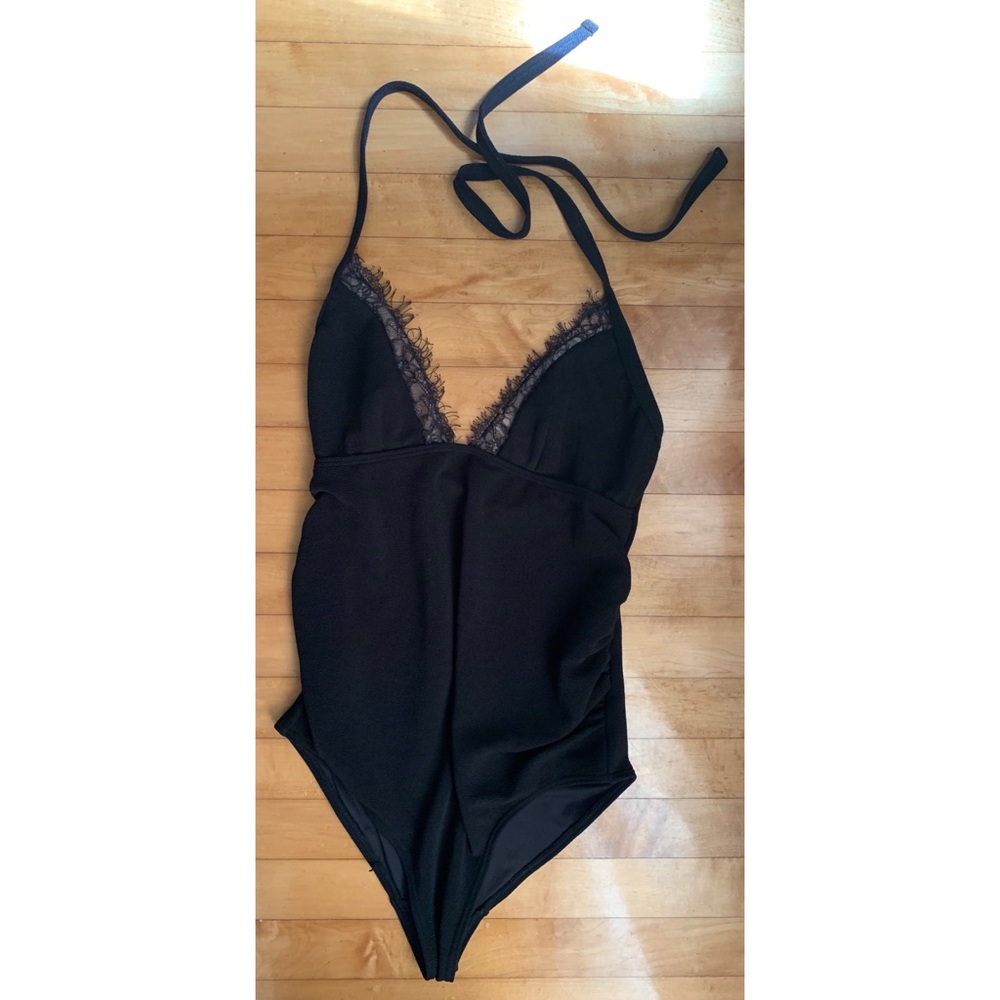 ASOS Wolf and Whistle Black One Piece Swimsuit
